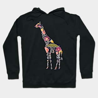 Floral Giraffe Silhouette - Sunrise Hoodie